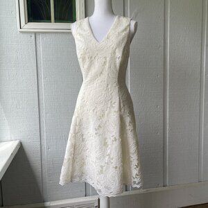 White House Black Market White Eyelet Sleeveless Dress
